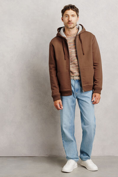 Sweat &agrave; capuche zipp&eacute; doubl&eacute; sherpa