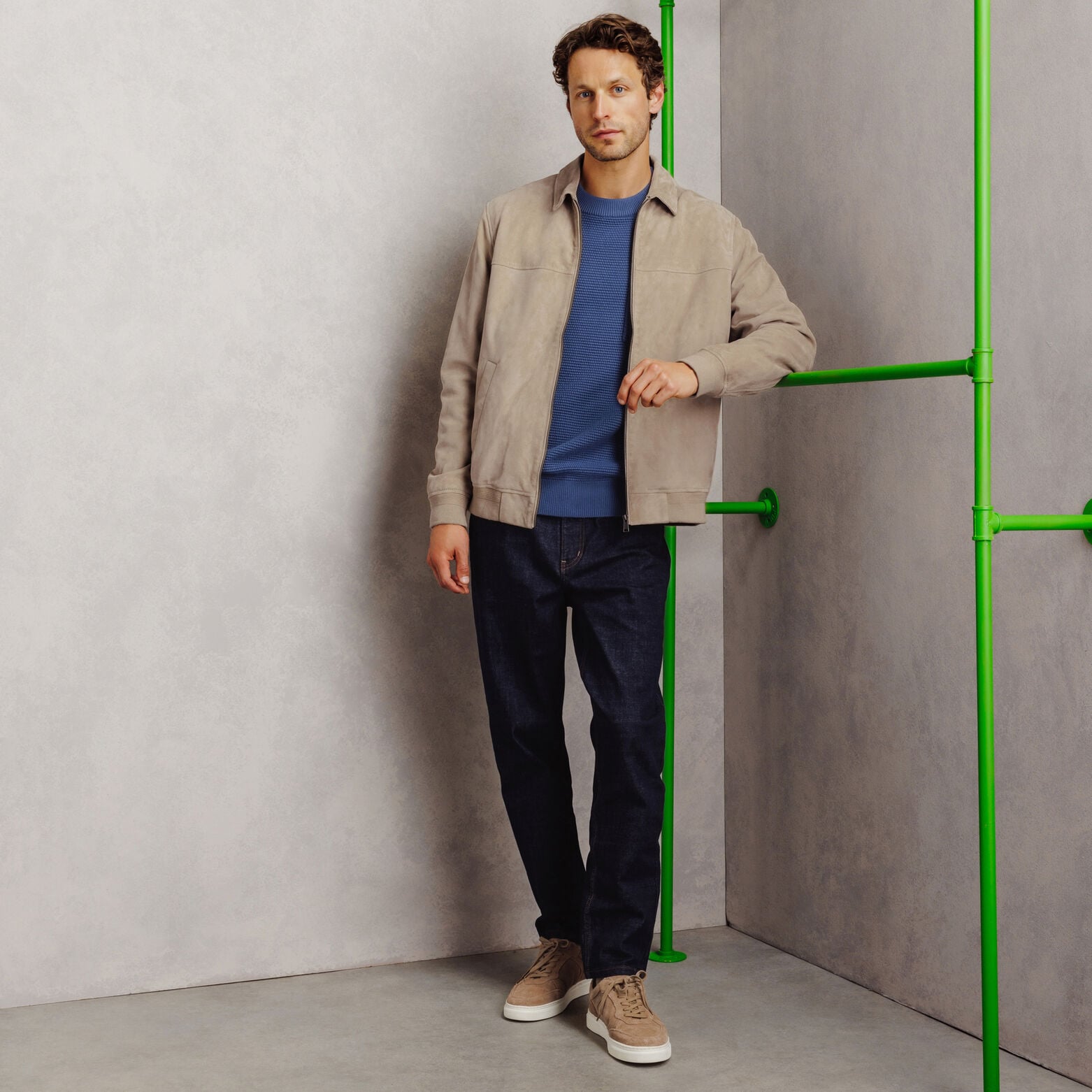 Blouson 100% cuir col chemise