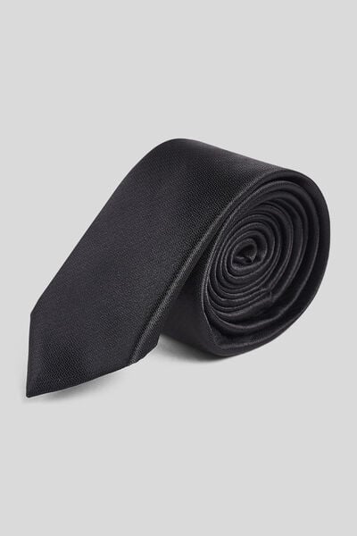 Cravate fine unie Noir