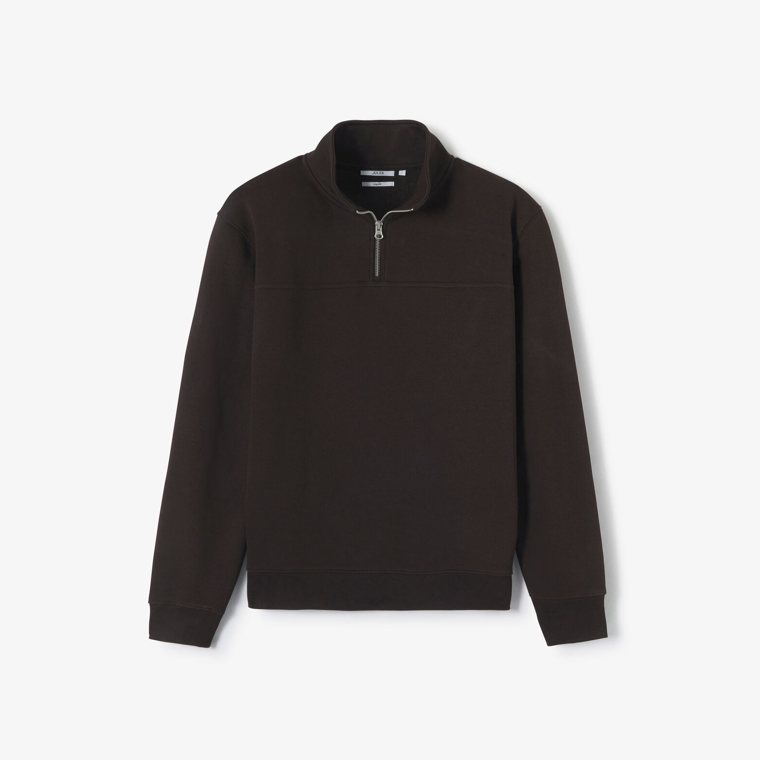 Sweat col montant zippé uni