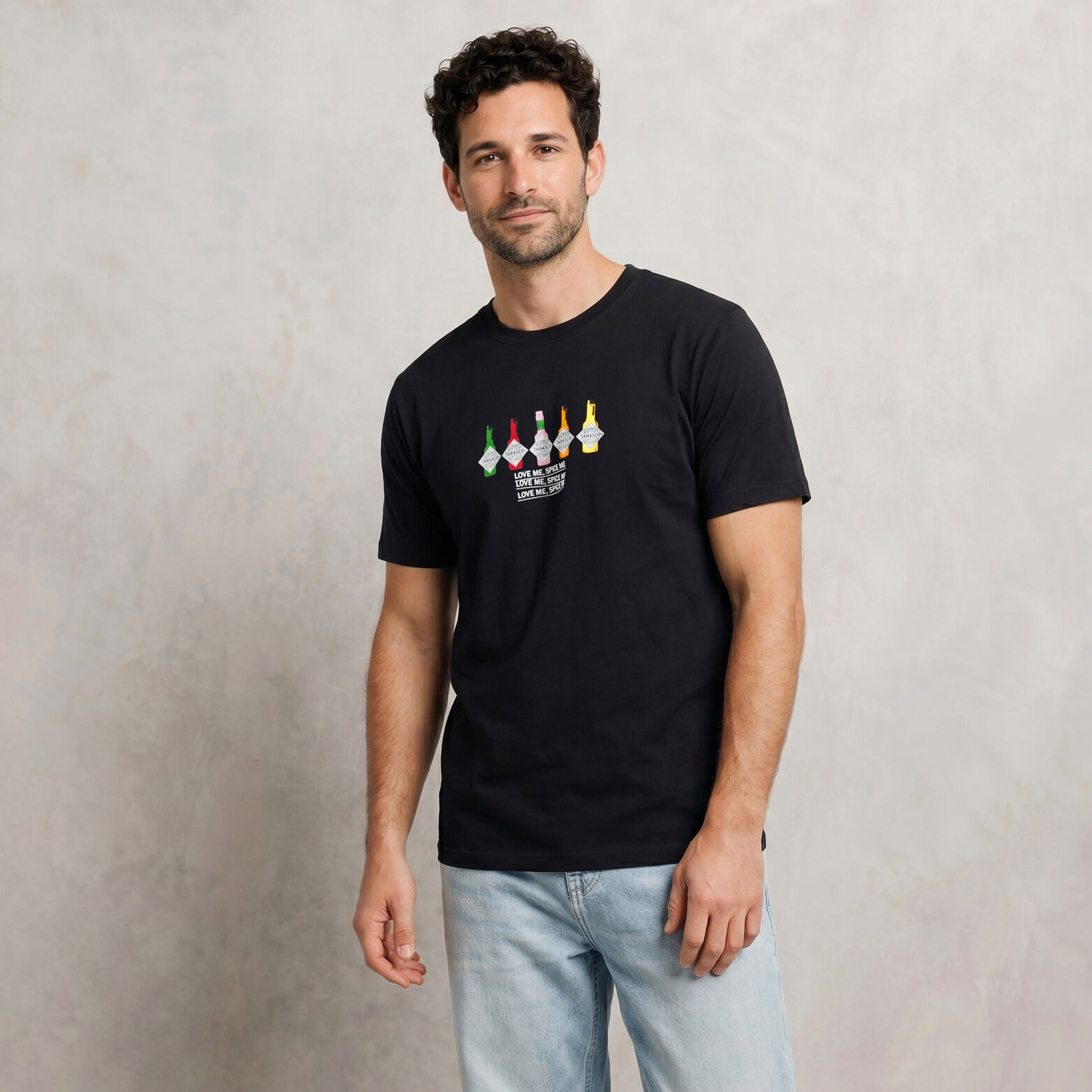 Tee shirt imprim&eacute; poitrine licence Tabasco