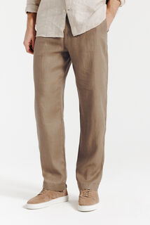 Loose fit chinobroek in 100% linnen