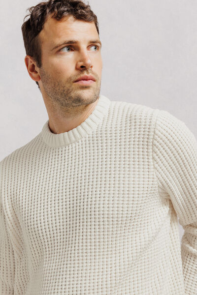 Pull col rond point fantaisie en chenille