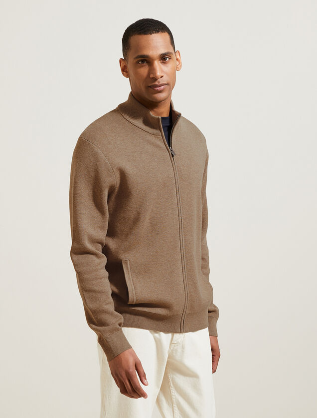 Gilet zipp&eacute; col montant