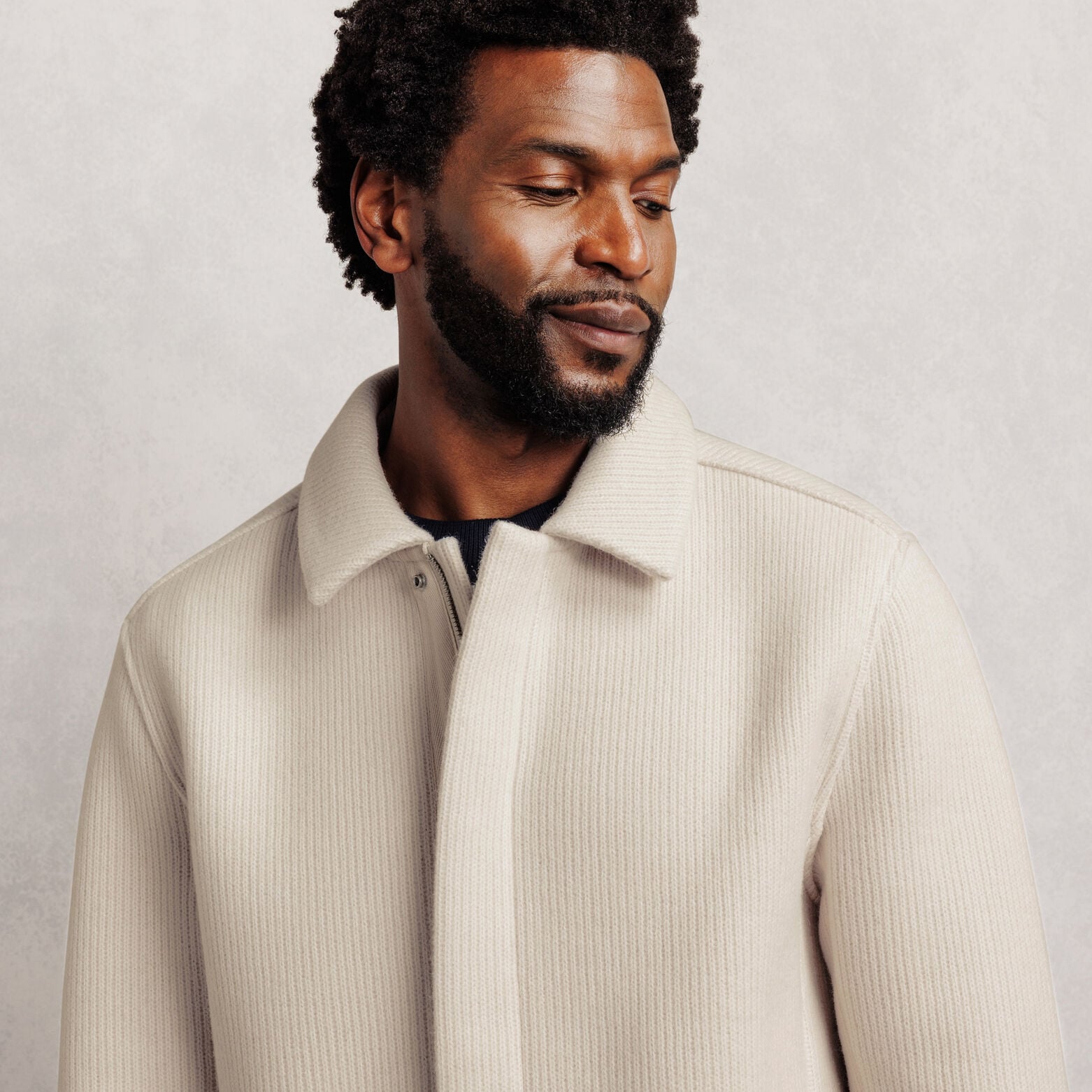 Veste col chemise zipp&eacute;e en molleton