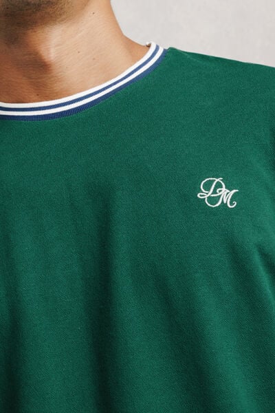 Tee shirt brod&eacute; contrast&eacute;