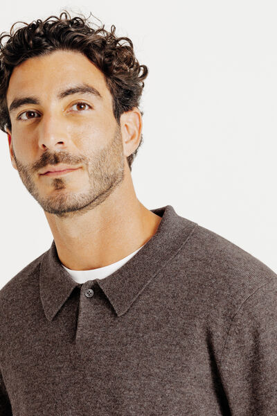 Tricot polo in merinos kasjmier