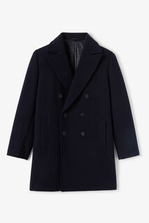 Lange wintermantel, gekruiste knoopsluiting