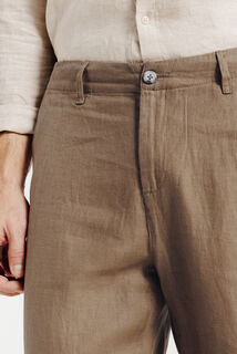Loose fit chinobroek in 100% linnen