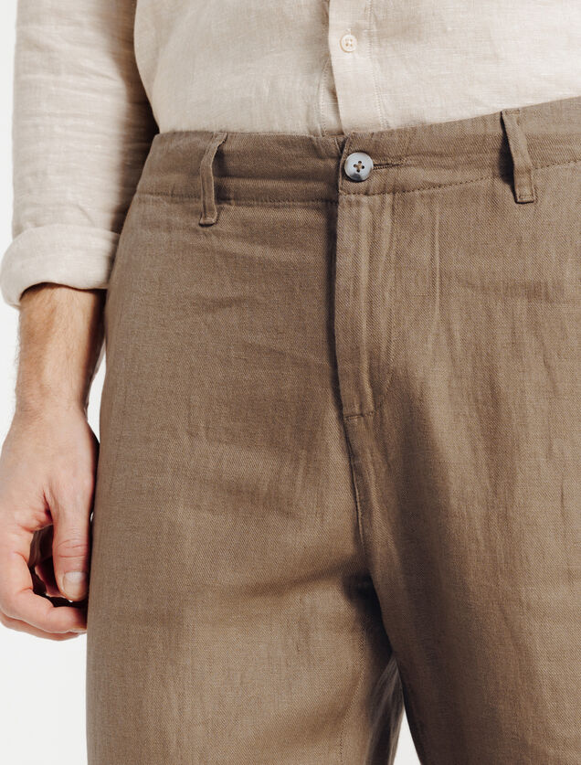 Loose fit chinobroek in 100% linnen