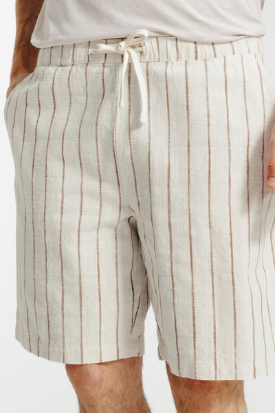 Gestreepte bermuda met elastische tailleband