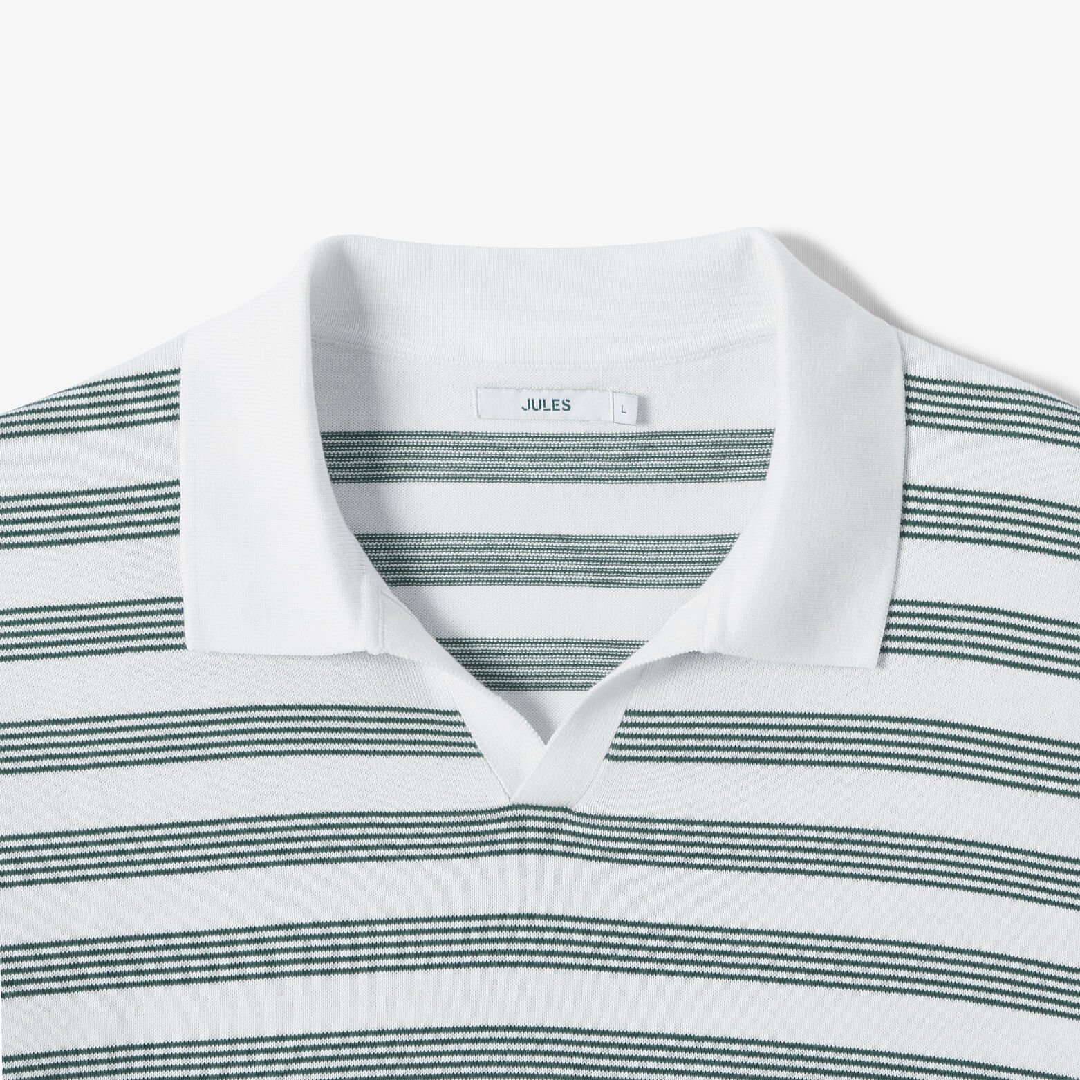 Gestreepte trui korte mouwen met resort polokraag