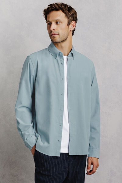 Chemise en velours c&ocirc;tel&eacute; unie