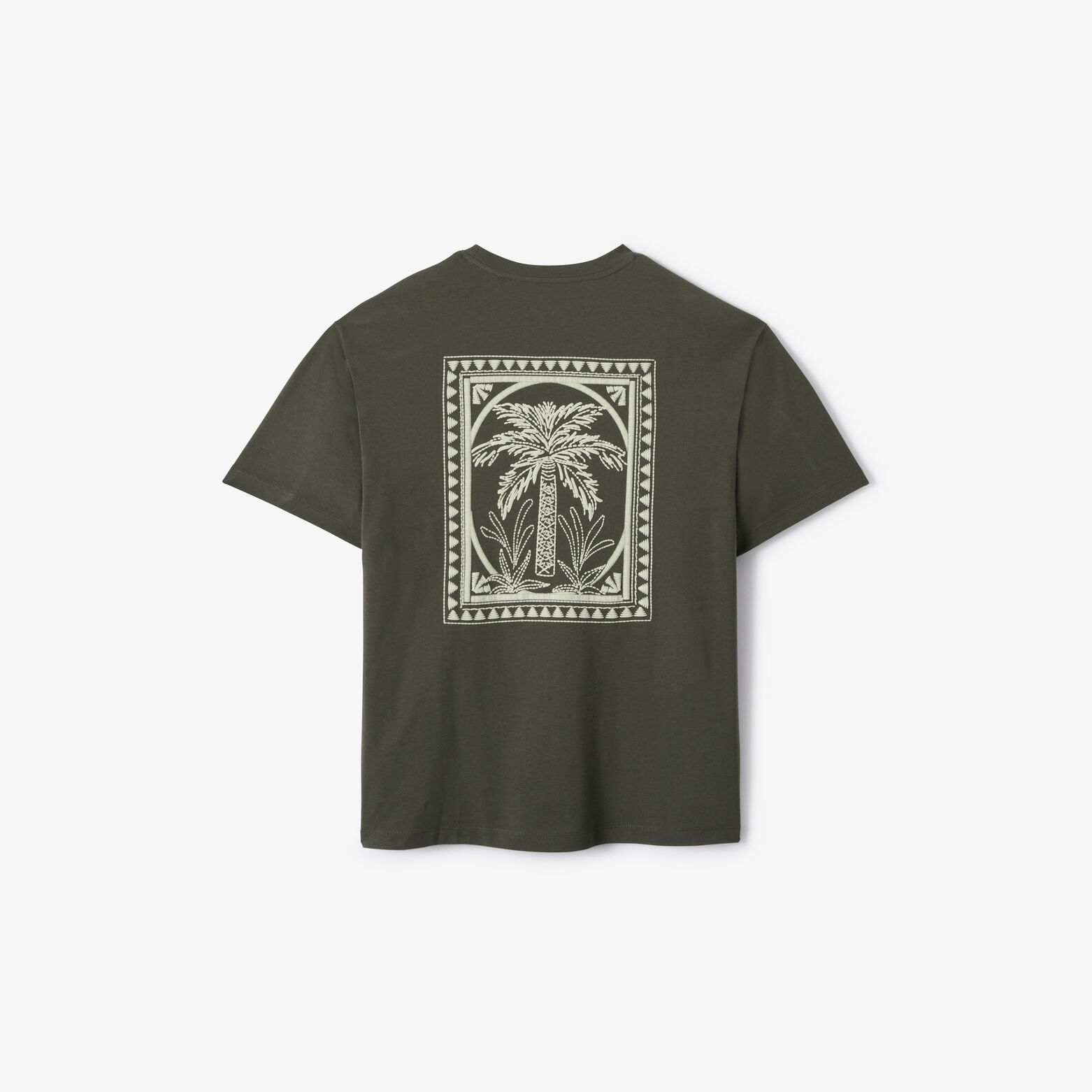 T-shirt relax ronde hals, postzegel rugprint