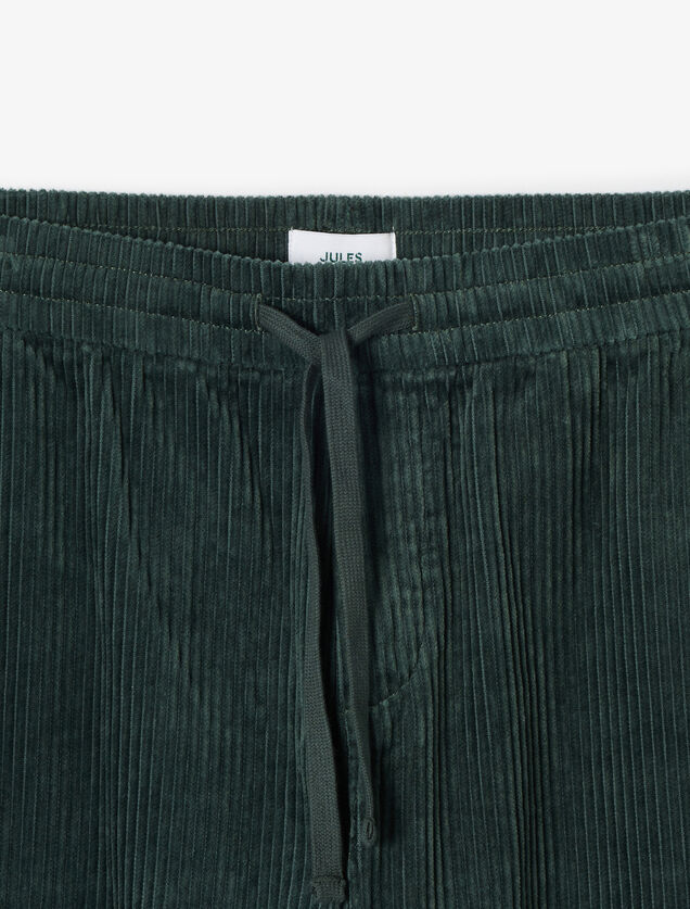 Pantalon en velours taille &eacute;lastiqu&eacute;e