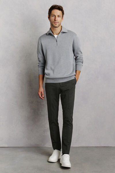Pantalon chino slim &agrave; carreaux