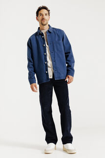 Loose fit chinobroek in fluweel