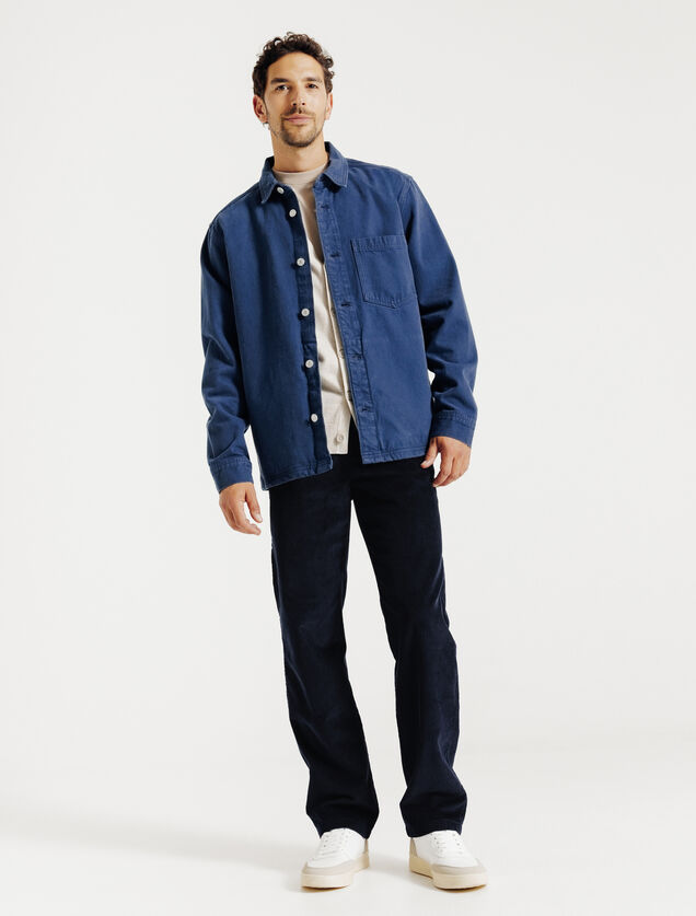 Loose fit chinobroek in fluweel