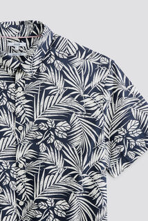 Chemisette en coton imprim&eacute; fleuri