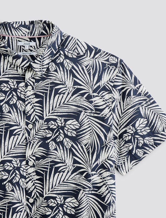 Chemisette en coton imprim&eacute; fleuri