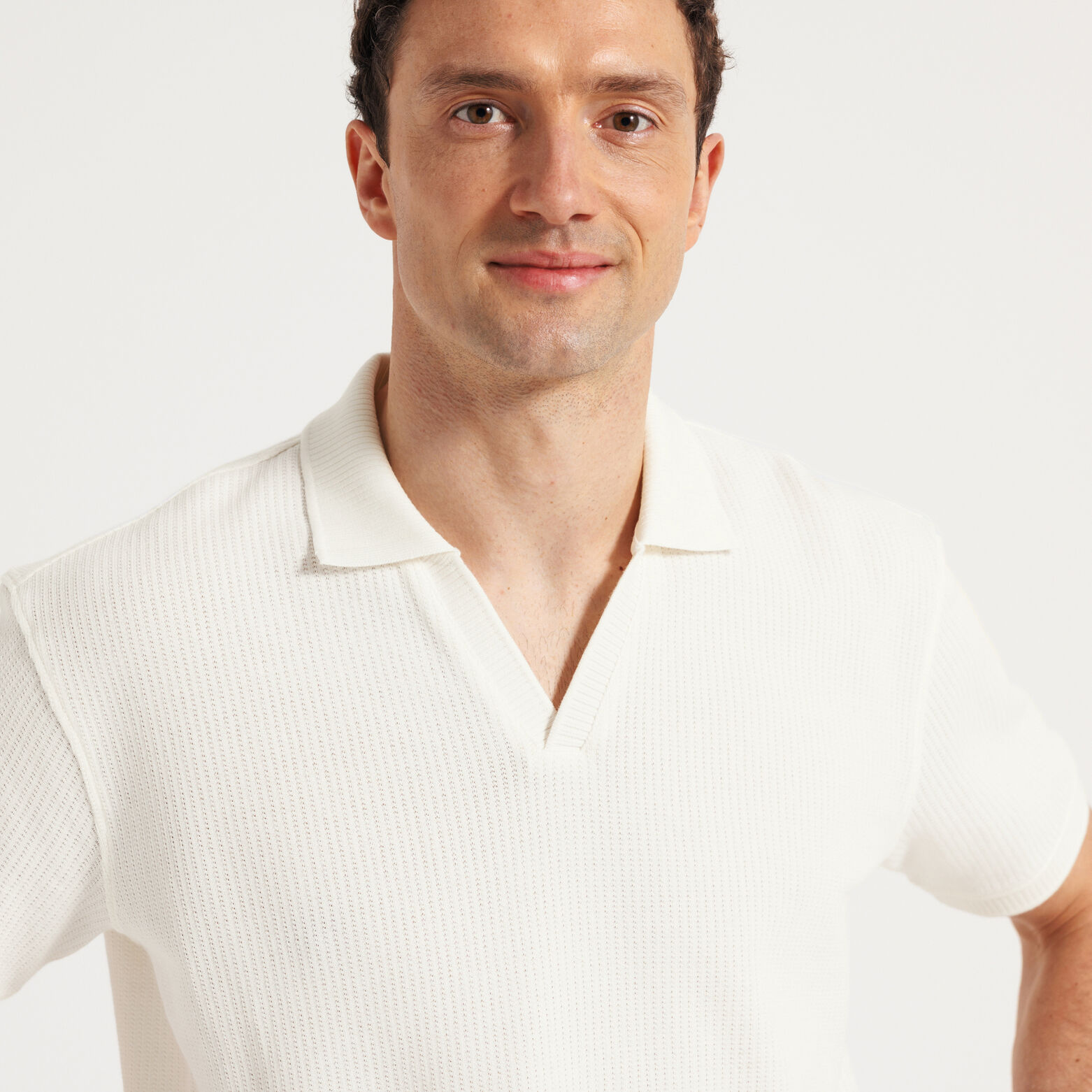 Polo korte mouwen met resortkraag in ribstof