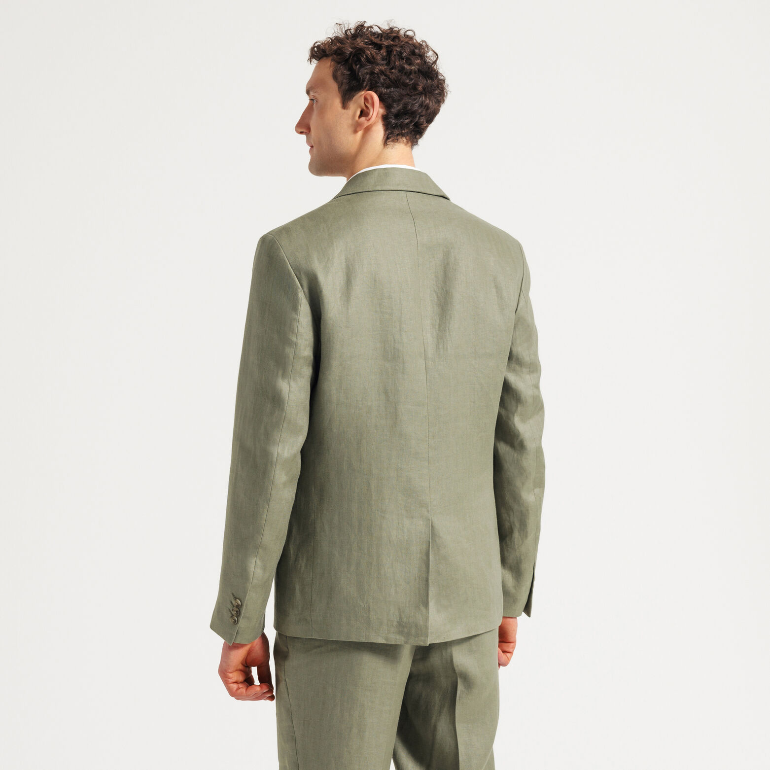 Veste de costume confort motif chevron 100% lin