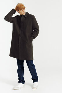 Manteau long col chemise