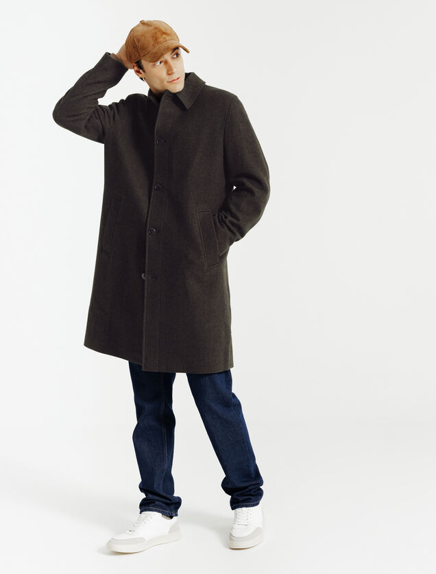 Manteau long col chemise