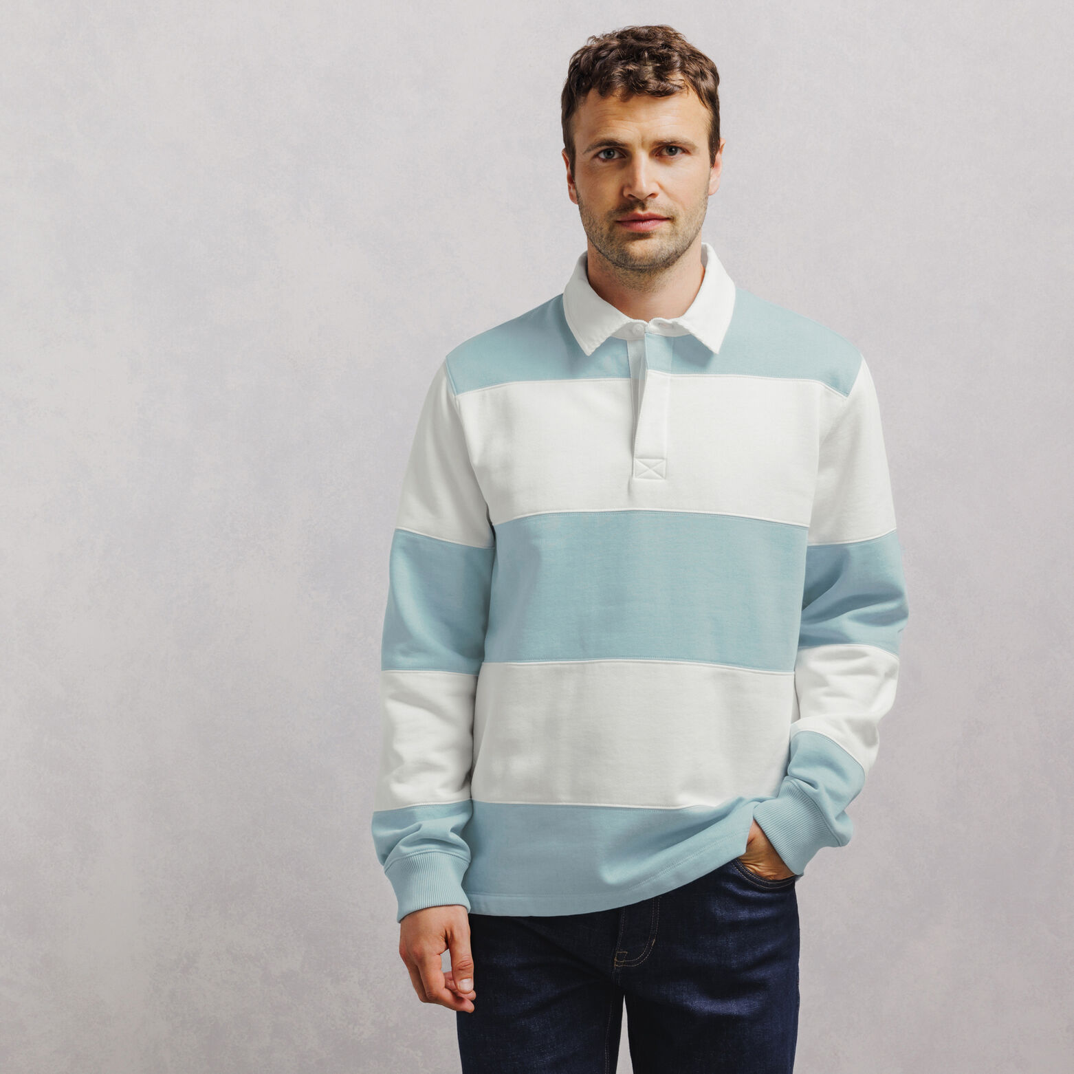 Gestreepte polosweater