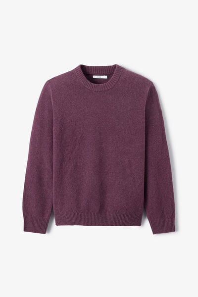 Pull col rond mousseux coton majoritaire