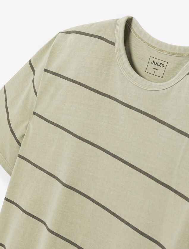 Tee shirt ray&eacute; col rond