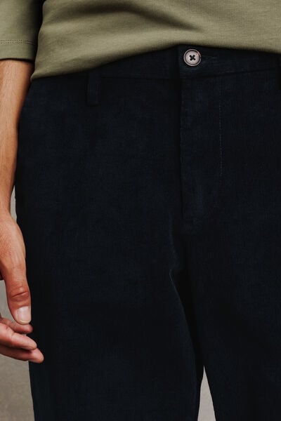 Pantalon chino straight en velours