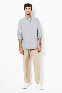 Chemise en coton col semi italien