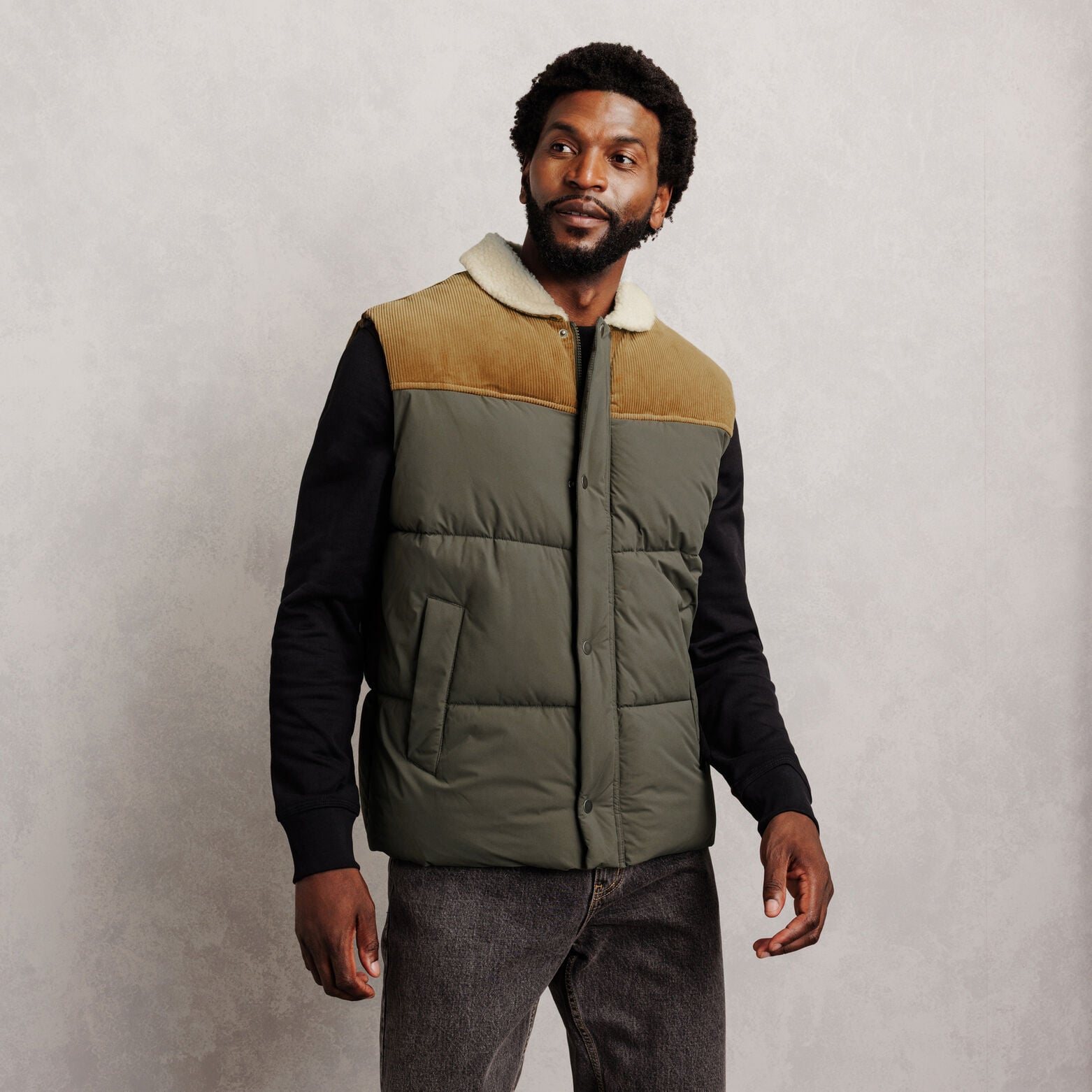 Doudoune sans manches col en sherpa