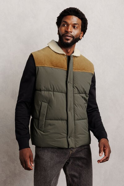 Doudoune sans manches col en sherpa