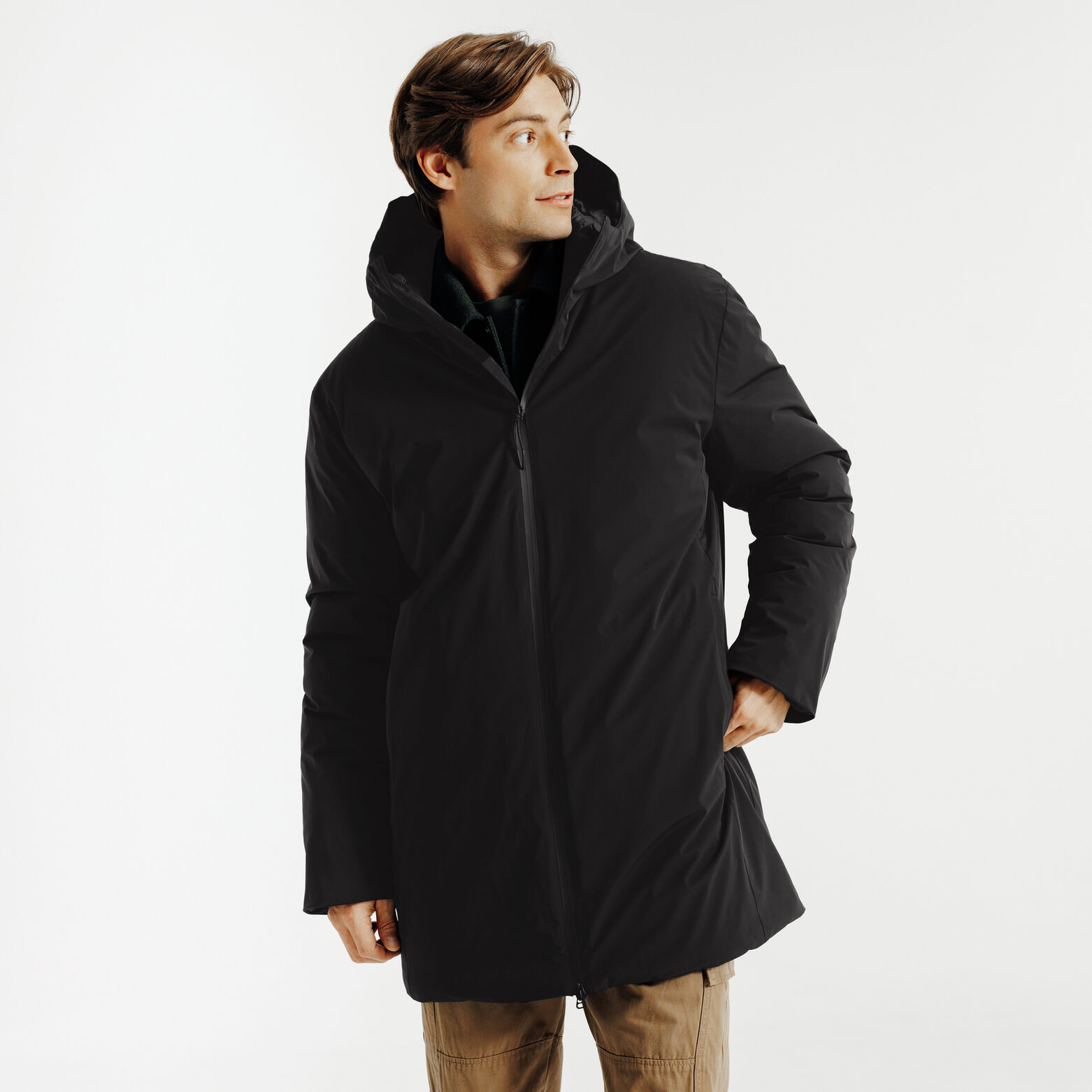 Parka longue à capuche