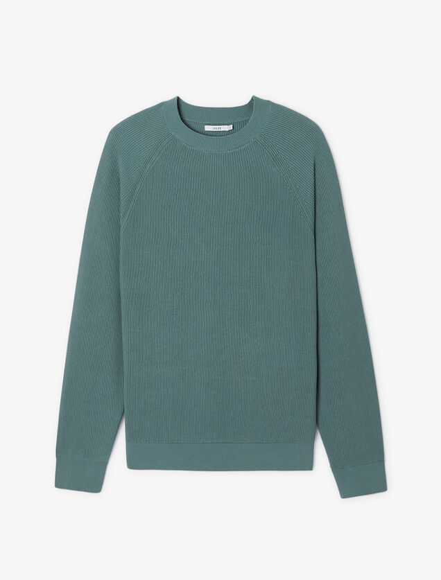 Pull col rond en cote