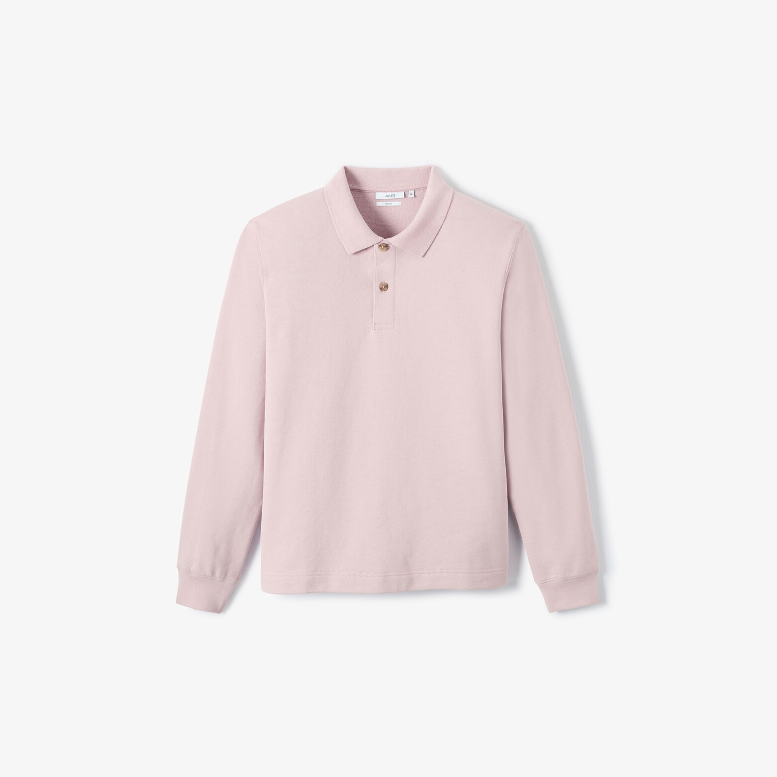 Sweat col polo boutonn&eacute; molleton uni
