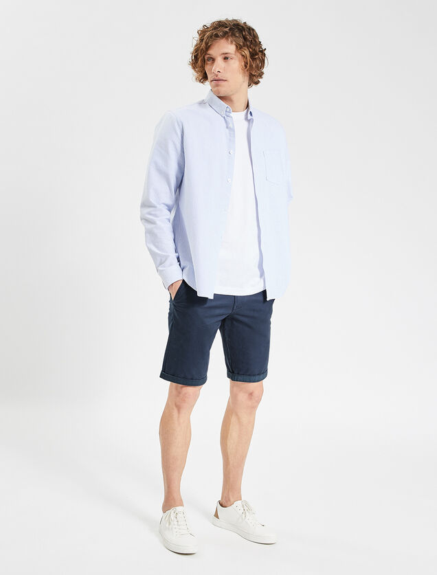 Bermuda chino uni avec ceinture