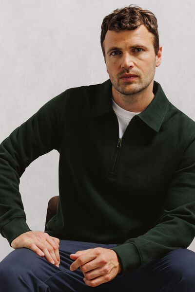 Sweater met polokraag en rits
