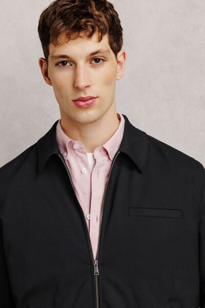 Veste zipp&eacute;e col chemise