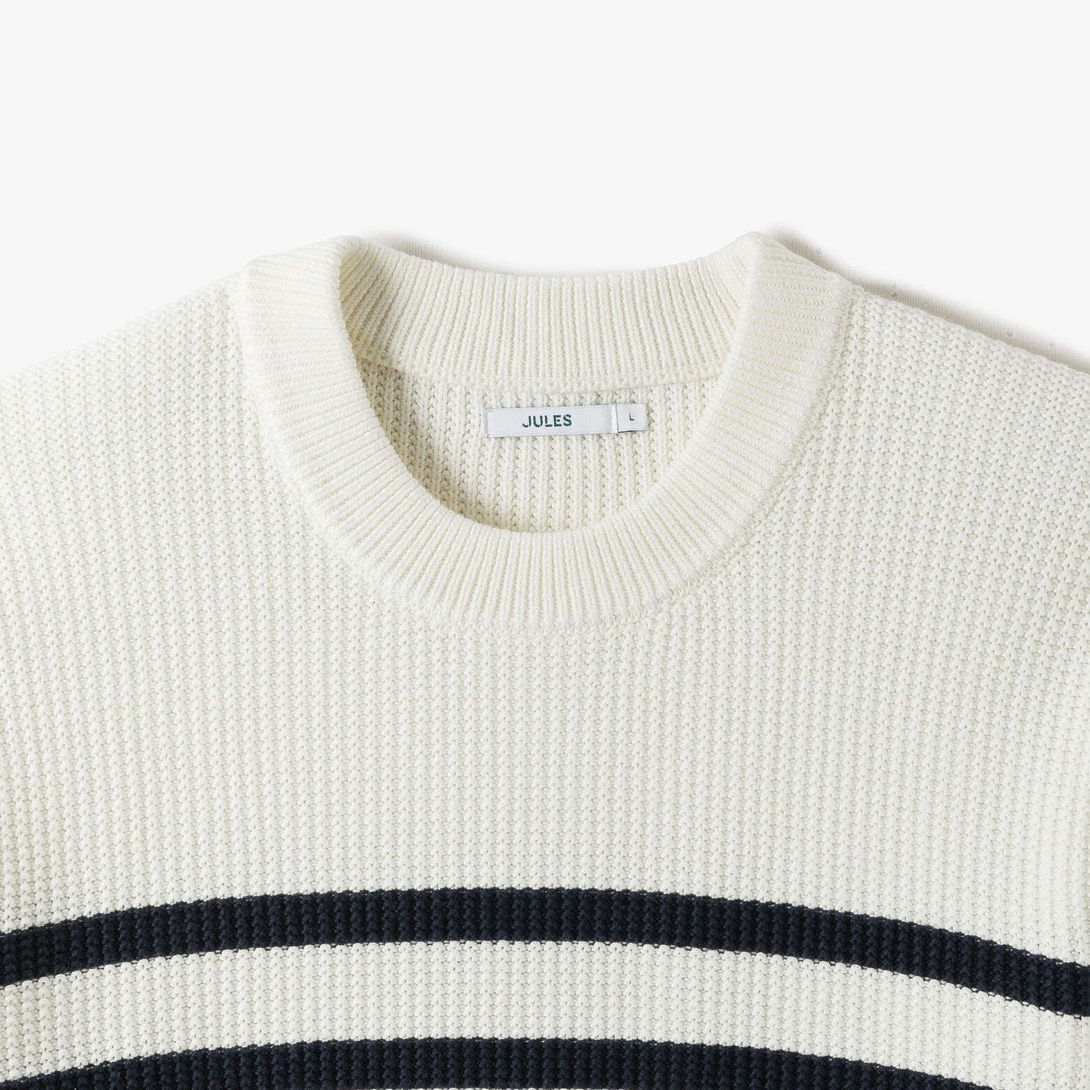 Pull col rond jeux de points fantaisie