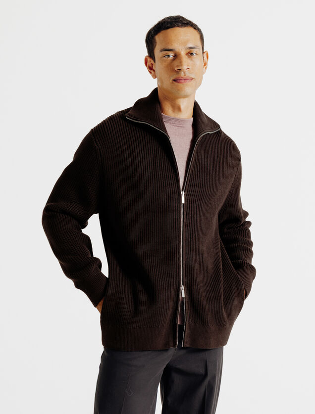 Gilet met rits en truckerskraag