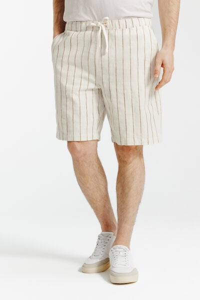 Gestreepte bermuda met elastische tailleband