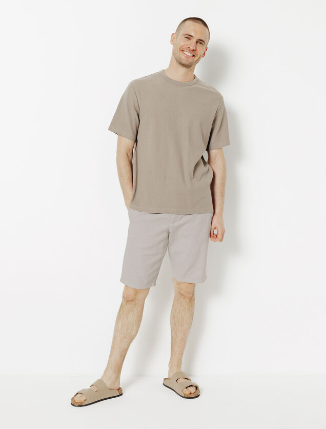 Bermuda uni en coton lin