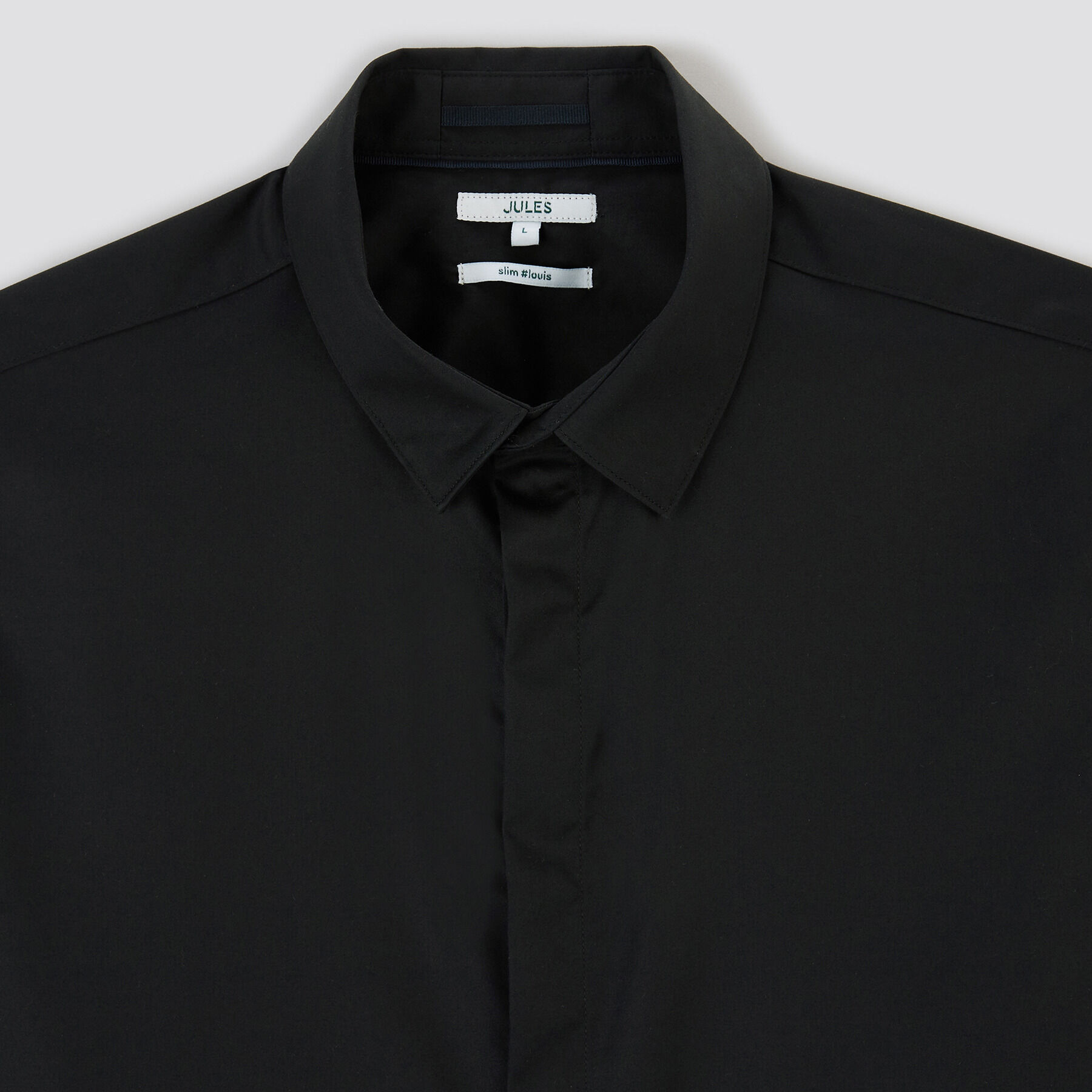 Chemise en coton satine Noir Jules