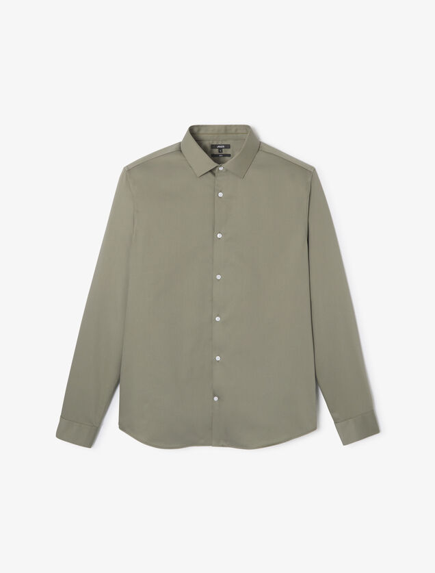 Chemise sans repassage en coton unie slim