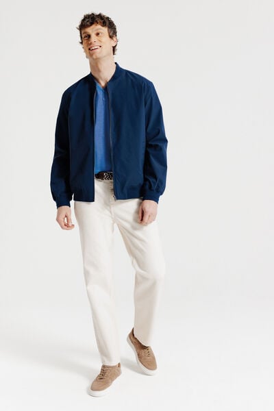 Tee shirt col tunisien en mati&egrave;re flamm&eacute;e