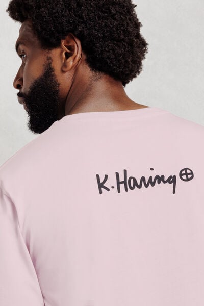 Geborduurd T-shirt relax licentie Keith Haring