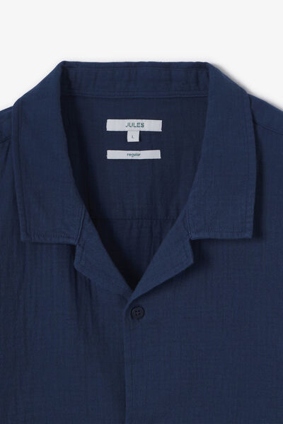 Chemisette en gaze de coton col requin